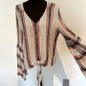 Boho-chic bell-sleeve blouse